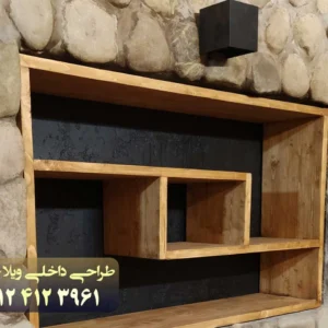 طراحی-داخلی-ویلا-چوبی-با-سنگ